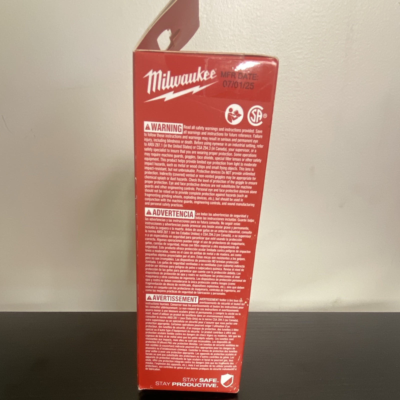 Milwaukee 48-73-2060 Vented Low-Profile Safety Goggles Anti-Fog Clear Lens