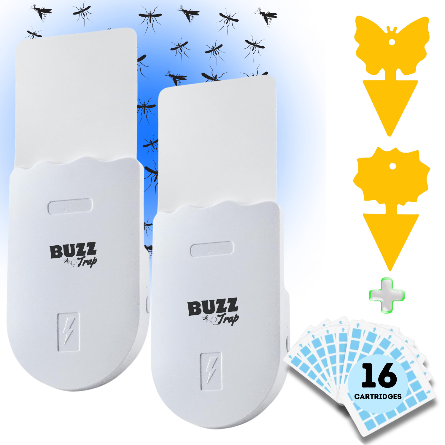 Flying Insect Trap, Indoor Fly Trap, Fruit Fly Traps, (2 Device + 16 REFILLS)