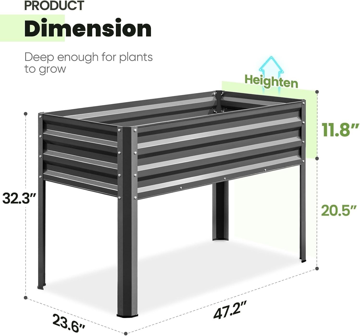 Raised Garden Bed with Irrigation System and Legs 48×24×31.5 in | Galvanized …