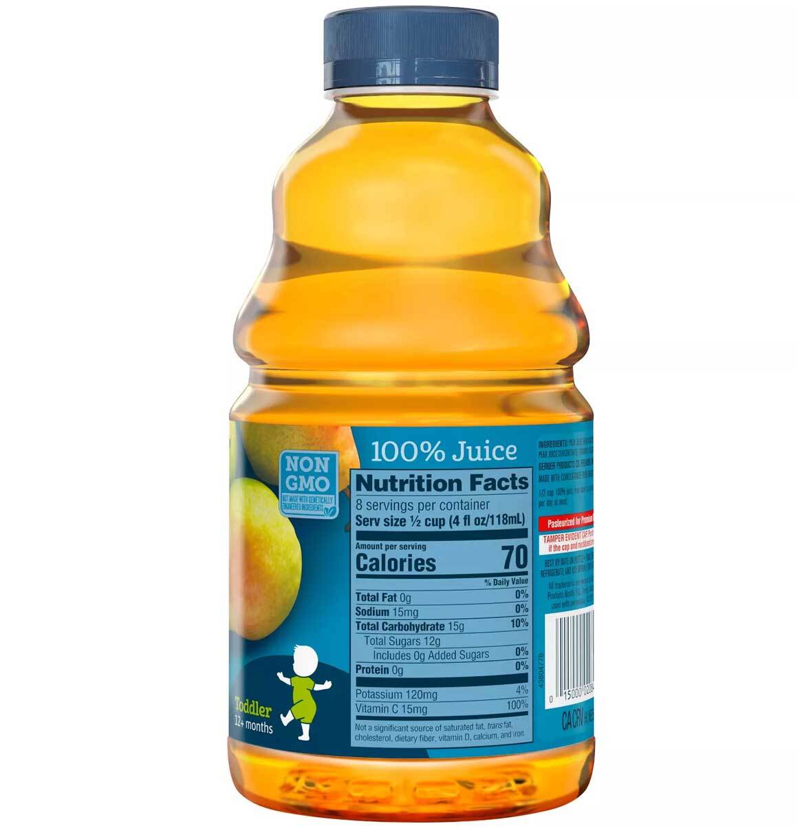Gerber 100% Pear Juice From Concentrate 12+ Months Non GMO – 32 Oz – Pack of 6
