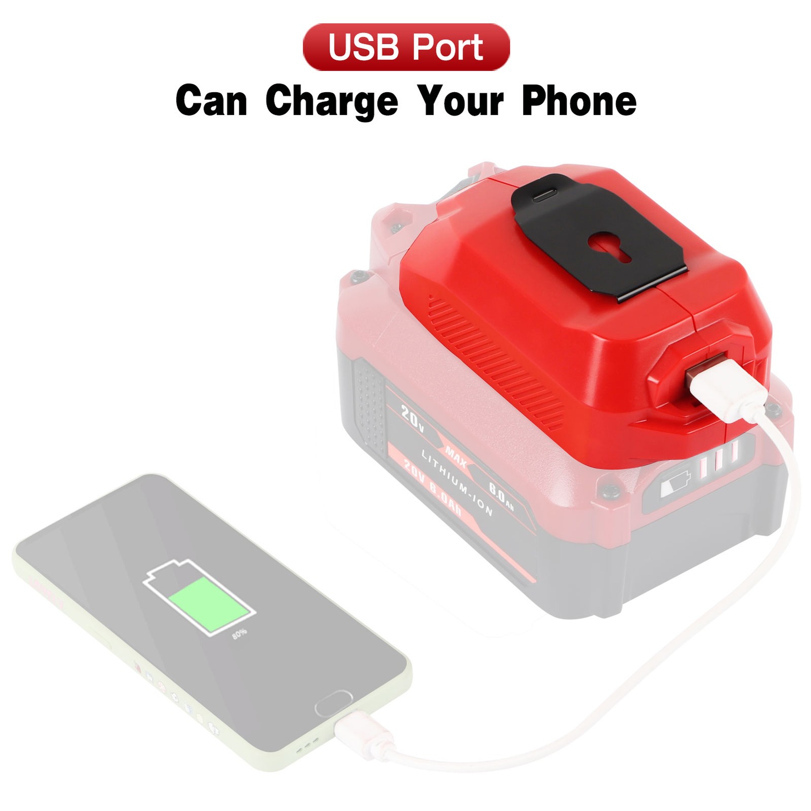 New USB Adapter For Craftsman 20V Li-Ion Battery CMCB002B CMCB202 POWER SOURCE