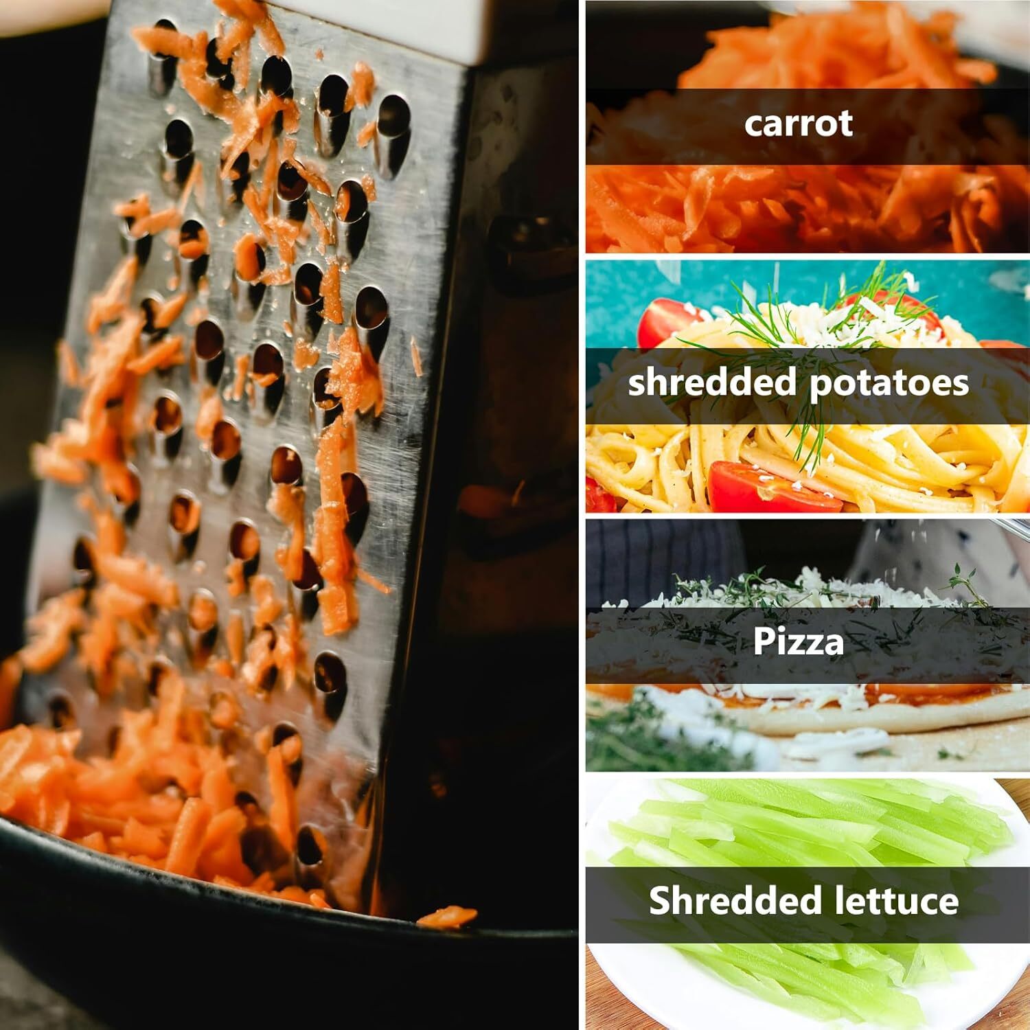 Kitchen Stainless Steel 4-Sided Box Food Grater Vegetable Cheese Slicer Shredder