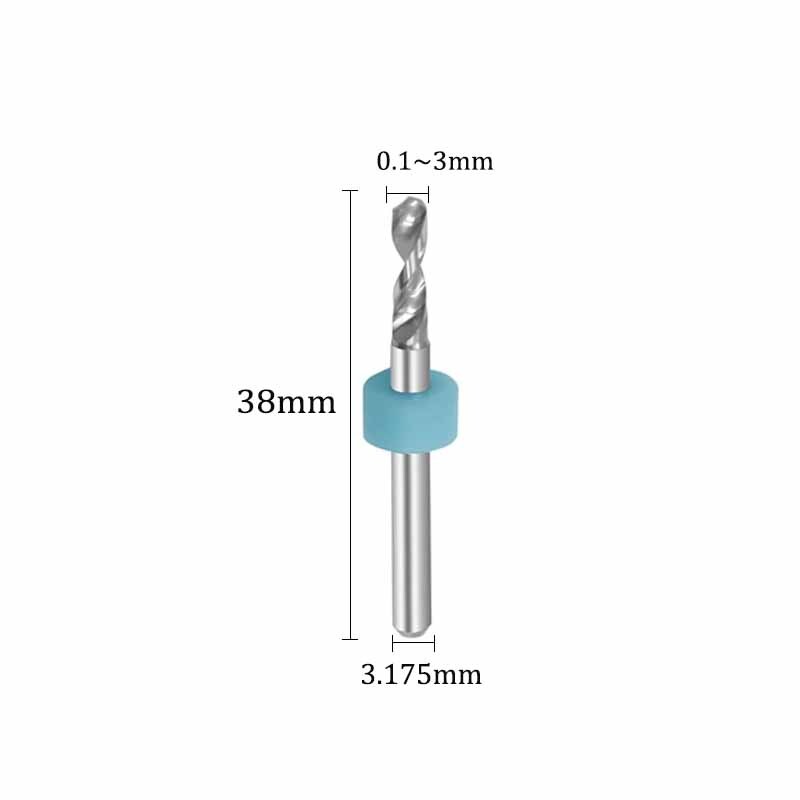10pcs Carbide Micro Mini CNC Drill Bit Set 0.1-3.0mm for PCB