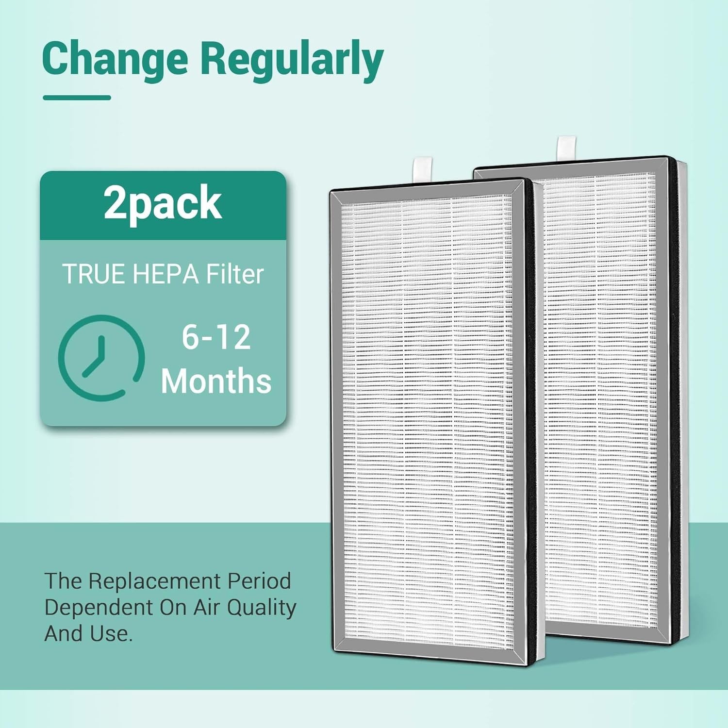 2 Pack MA-40 Air Purifier Filters Replacement, H13 HEPA & Carbon 3-in-1