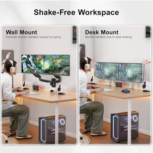 Gaming Dual Monitor Wall Mount for 17-32 Inch Computer Screen Mount (4.4