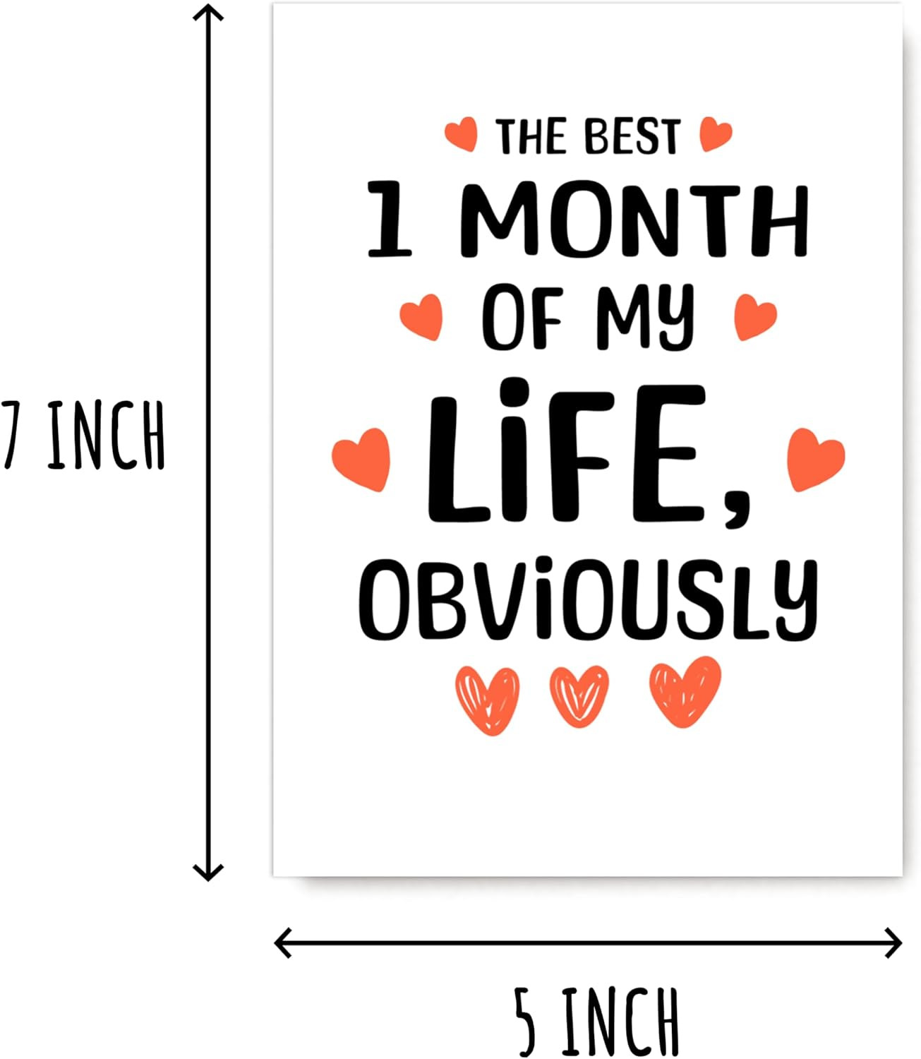 The Best 1 Month of My Life Card – Greeting – Romantic Love – 1 Month Anniversar