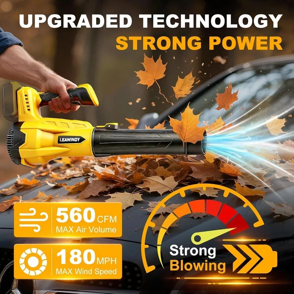 Cordless Leaf Blower for Dewalt 20V Max Battery(Tool Only), 560 CFM/180 MPH Elec