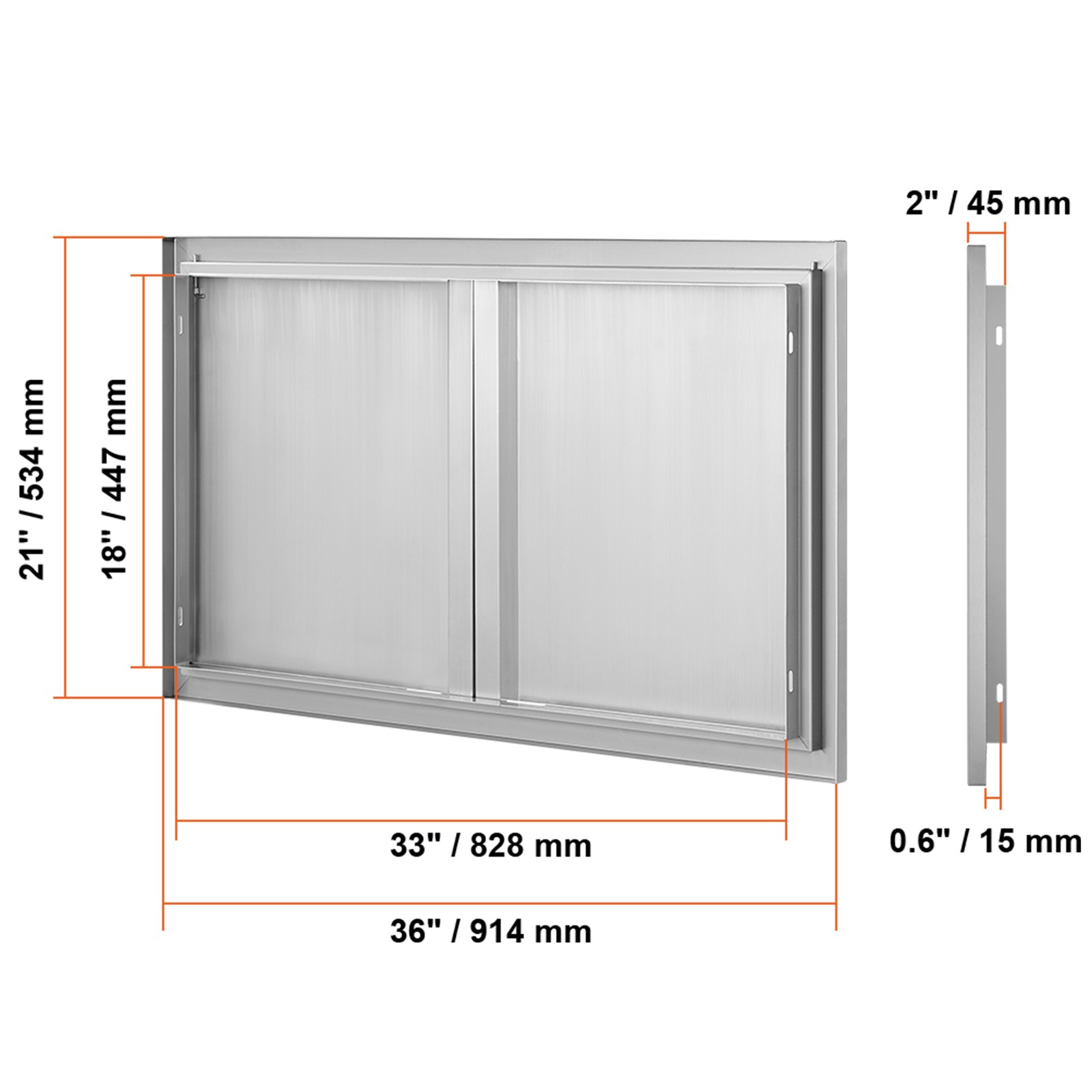 Uimoso 36×21 Inch Outdoor Kitchen Access Door Stainless Steel BBQ Panel