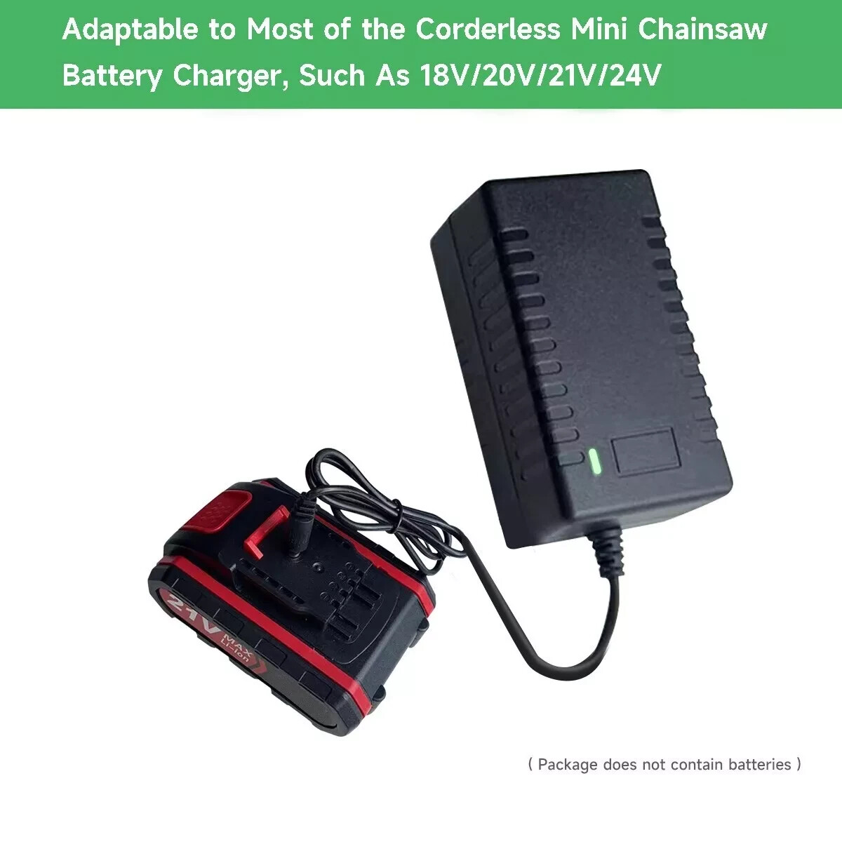 20V/21V/24V Battery Charger Adapter For 4 in/6 in Cordless Mini Chainsaw US Plug