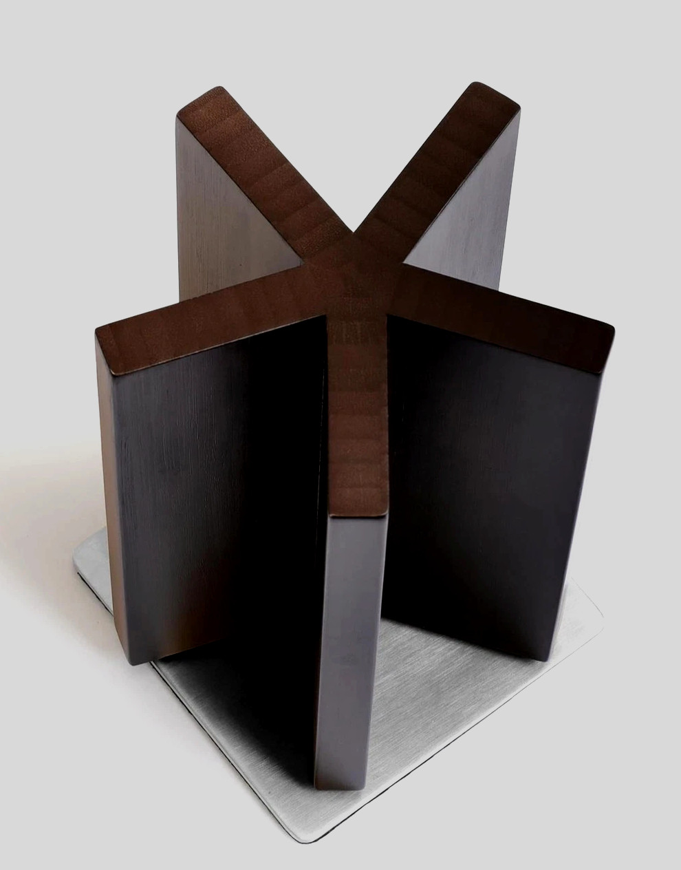 360° Rotating Magnetic Knife Block without Knives, Dark Brown, Knife Holder, New
