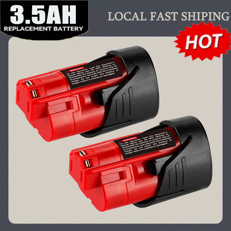 For Milwaukee 48-11-2460 For M12 12V 3.5Ah Extended Capacity Battery – 2Pack