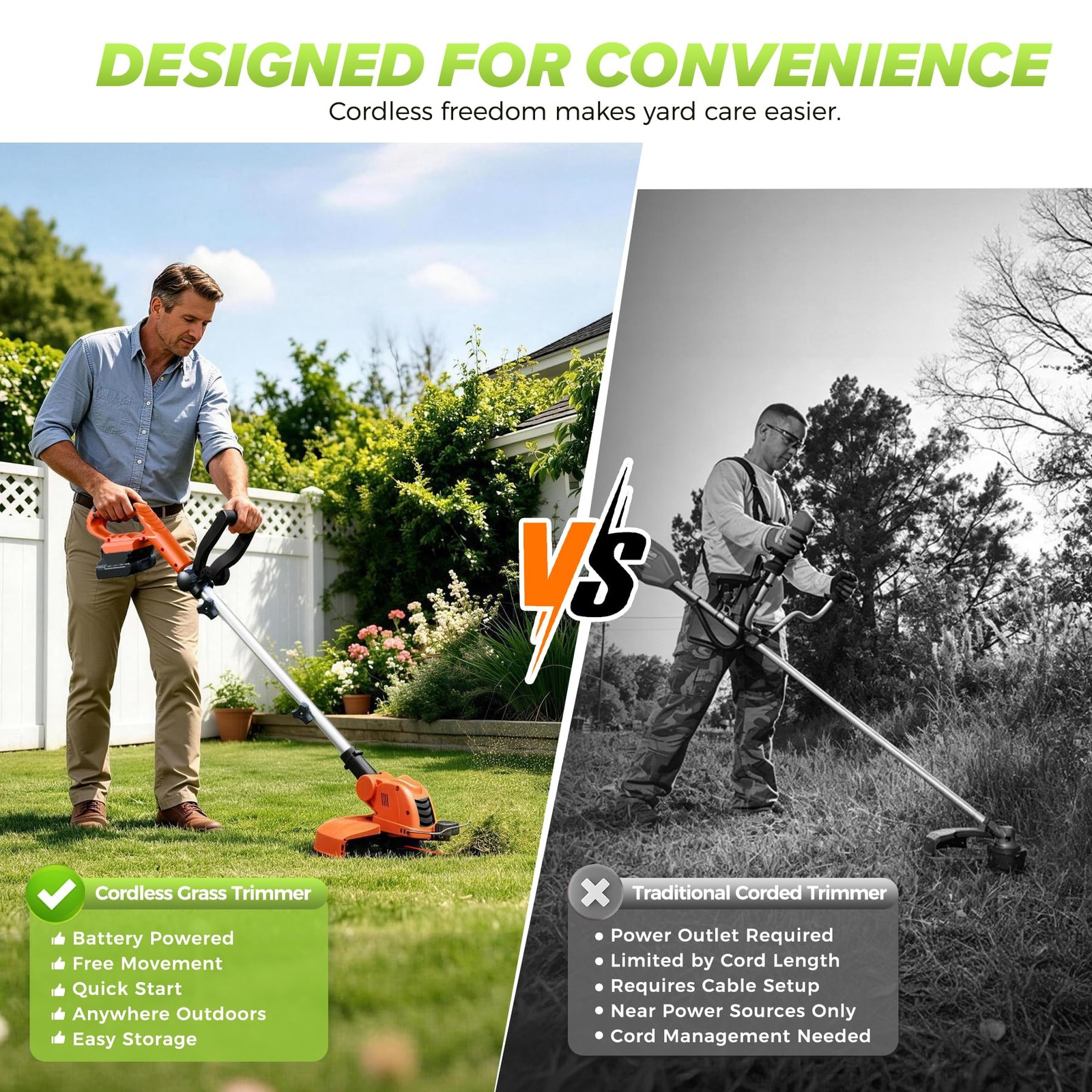 GARDBUD Cordless Weed Wacker String Trimmer