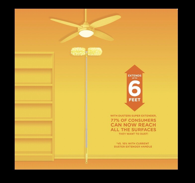 Swiffer Dusters 6’ ft Extender Handle Kit w/ 4 Refills: DOUBLE Ended,ceiling,fan