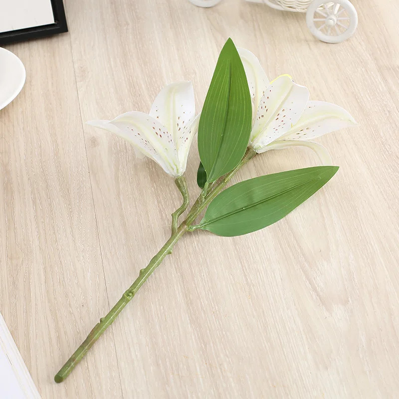 Artificial silk flowers fake lily Bouquet 41cm long DIY creative bouquet as gift