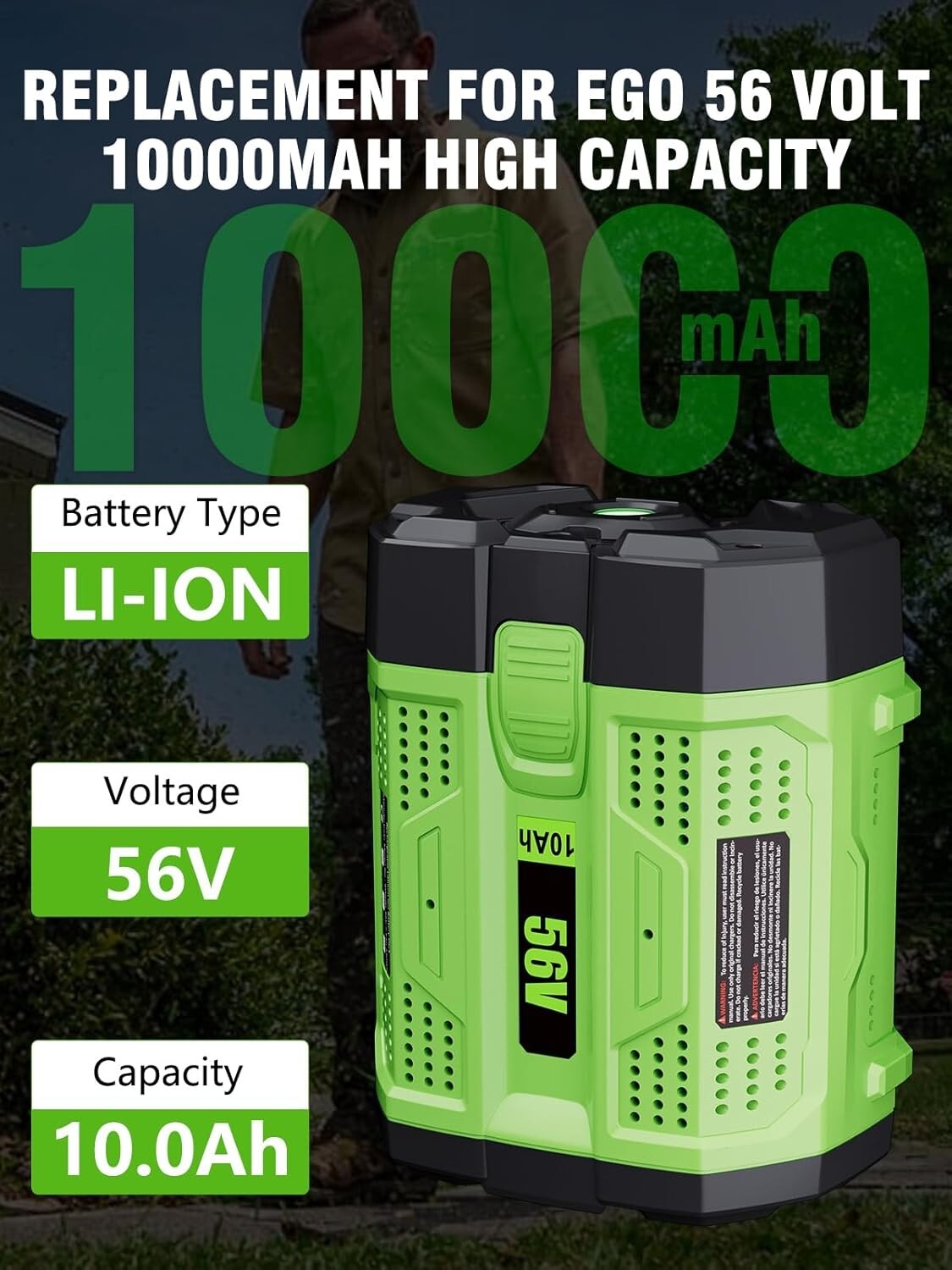 For EGO Power+ 56V 5Ah / 9.6Ah / 12Ah Lithium-ion Battery BA5600T BA2800T BA2240