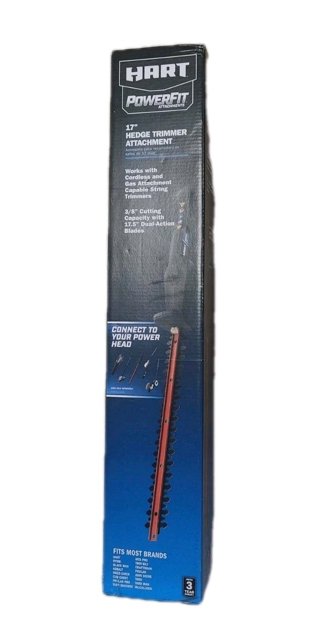 HART PowerFit 17.5″ Hedge Trimmer Attachment Fits Most Capable Trimmers New !!!