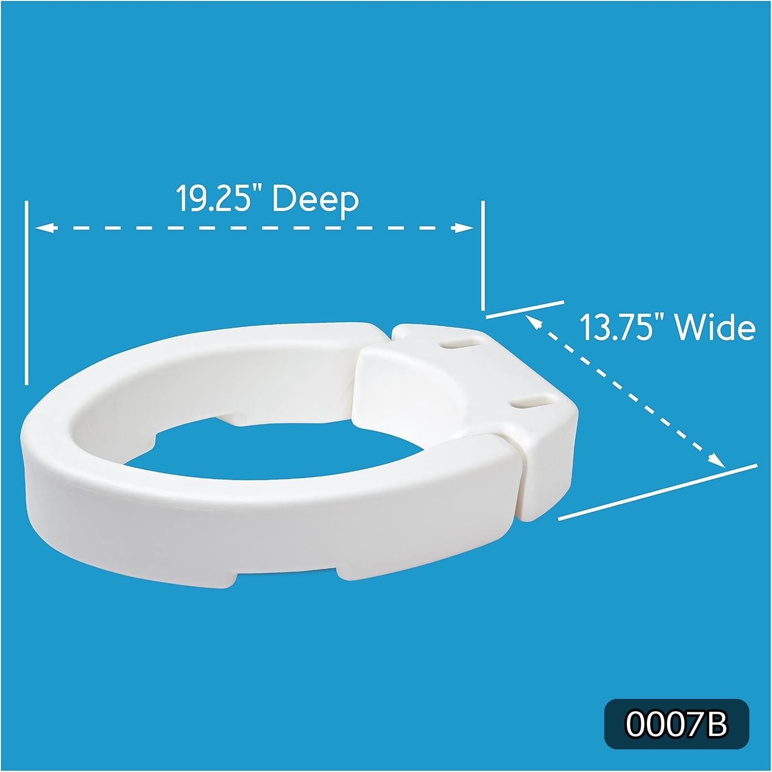 Carex Hinged Elongated Toilet Seat Riser 3.5 in White FGB32100 0000 #R032