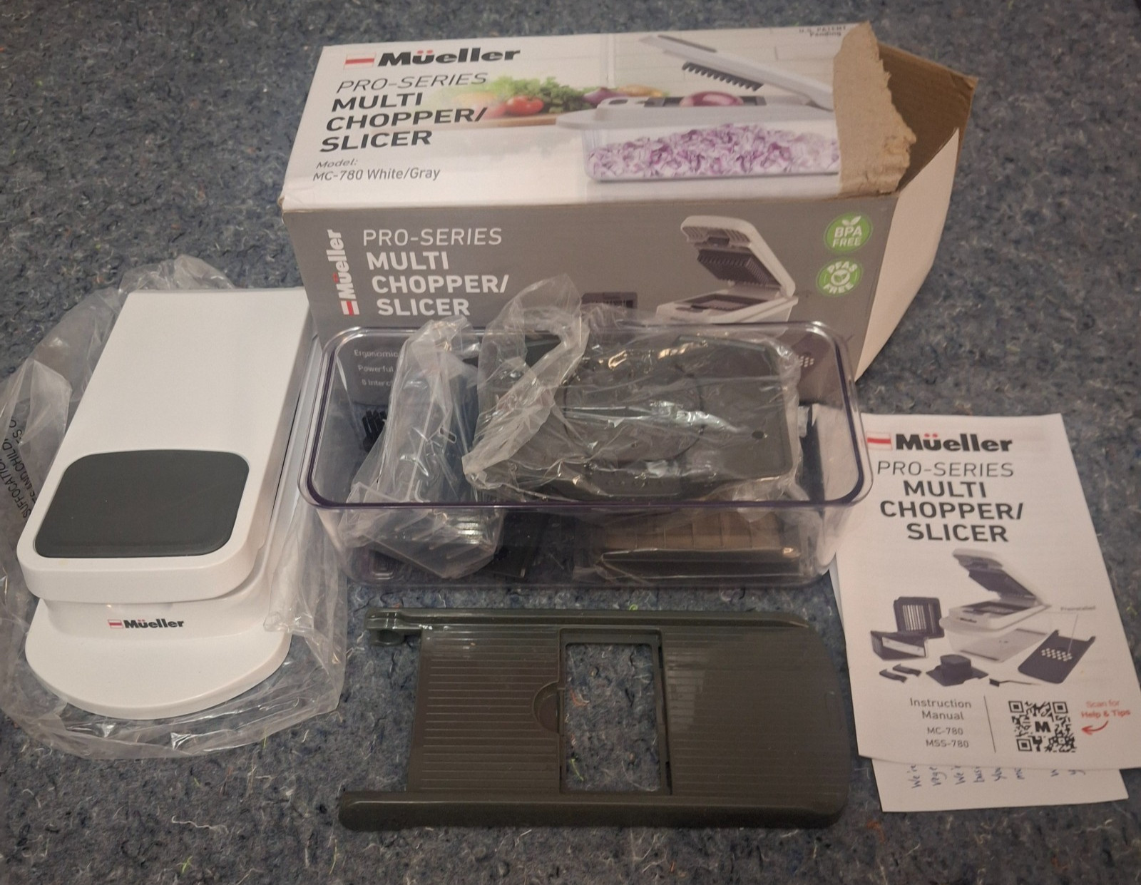 Mueller Pro-Series Multi Chopper Slicer MC-780 White Dicer Julienne Grater