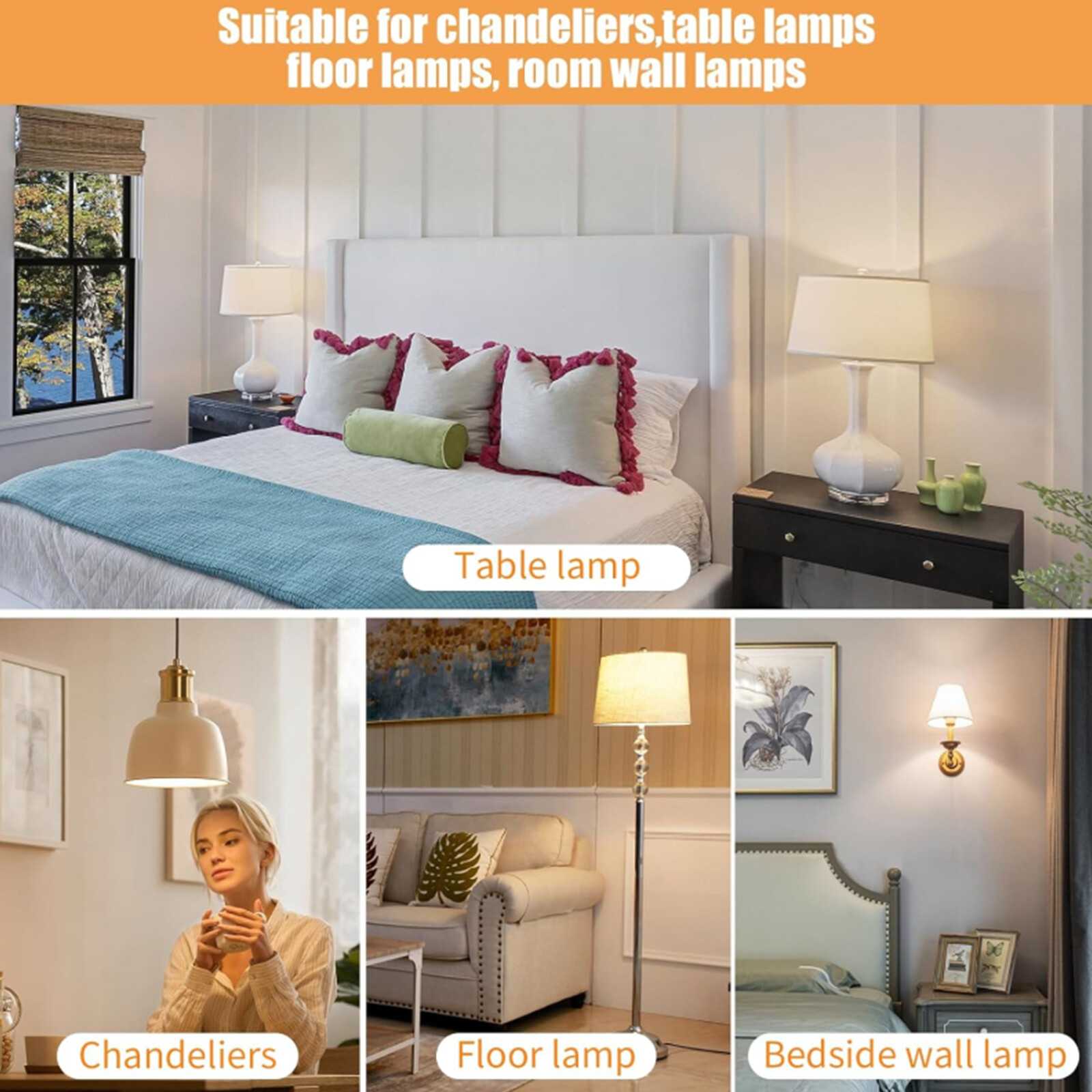 Rechargeable Battery Operated Light Bulbs w/Remote Wireless E26 LED Bulb 5000mAh