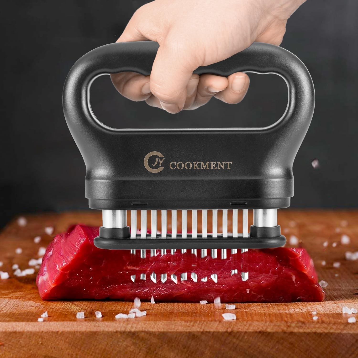 JY COOKMENT Meat Tenderizer Tool with 48 Stainless Steel Ultra Sharp Needle B…
