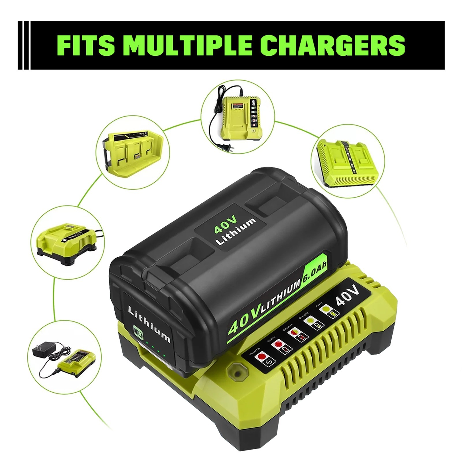 2PACK 40V 6.0Ah Max Battery Replace For Ryobi 40 Volt Lithium-ion OP4050 OP40602