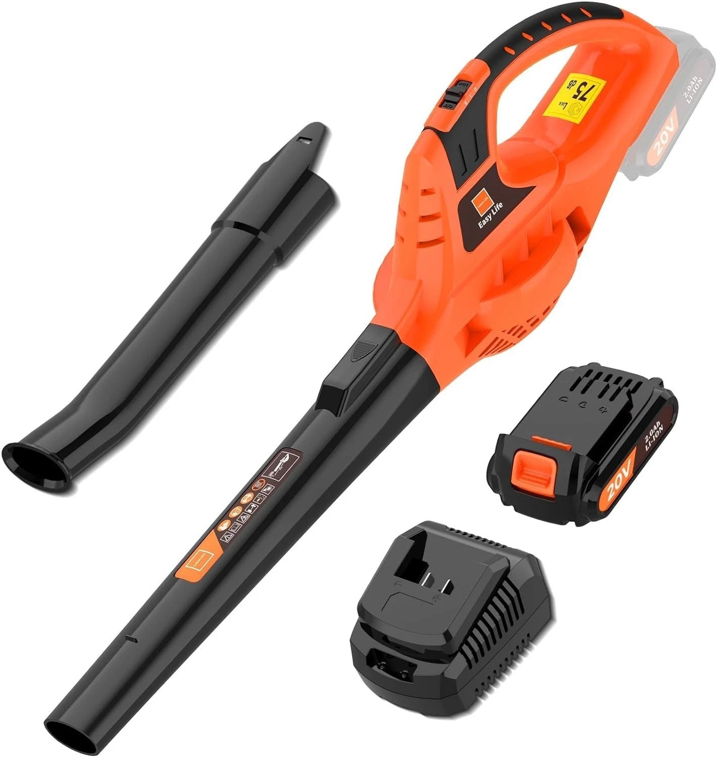 Lightweight 21V Leaf Blower with Adjustable Speed & Fast Rechargeable Battery