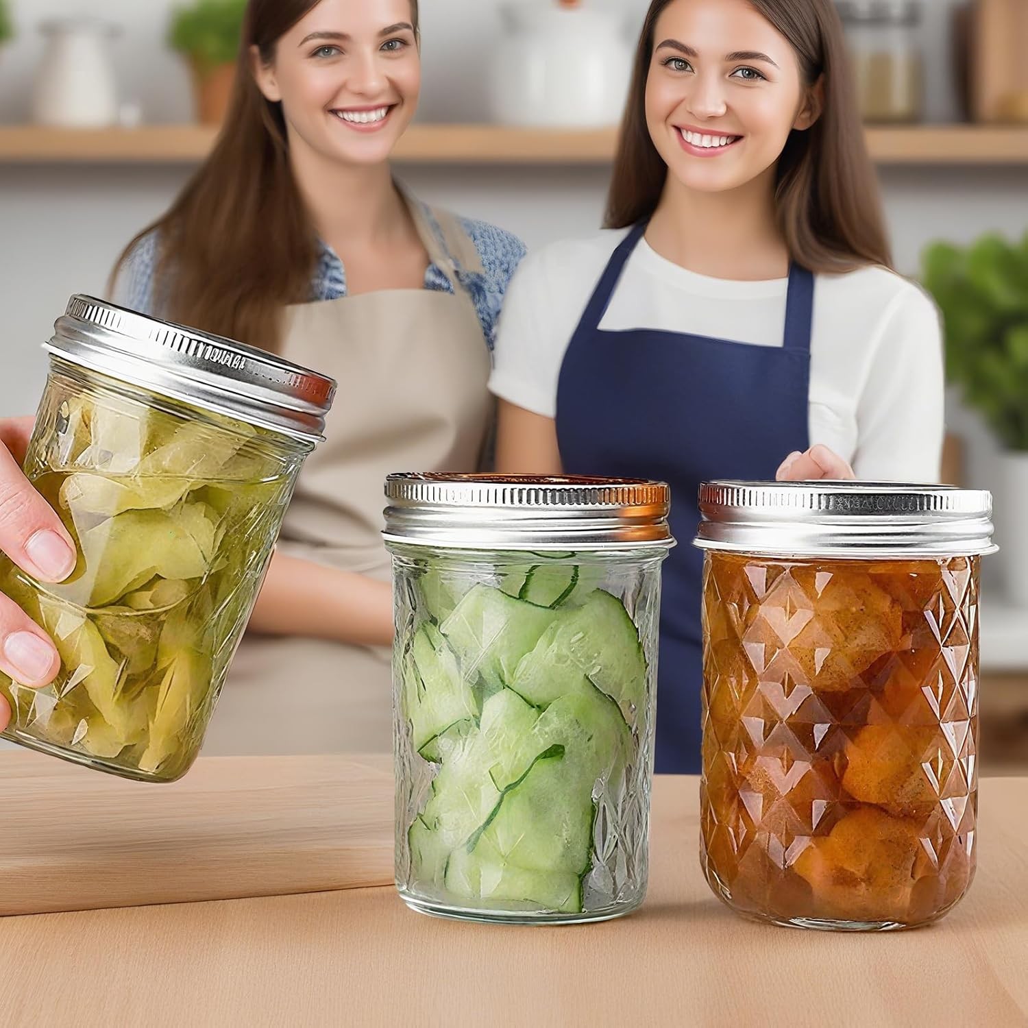Mason Jars 12oz 350ml Regular Mouth Glass Canning with Airtight Lids