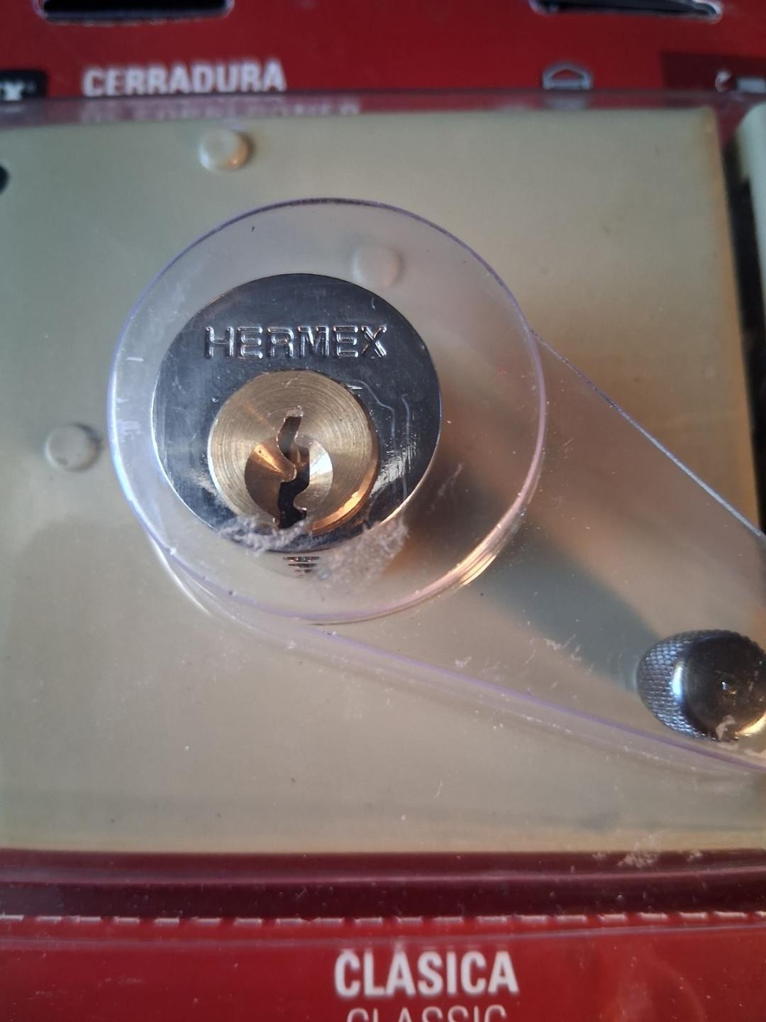 Hermex CS-70DB Classic rim lock, traditional key, blister pack (right)