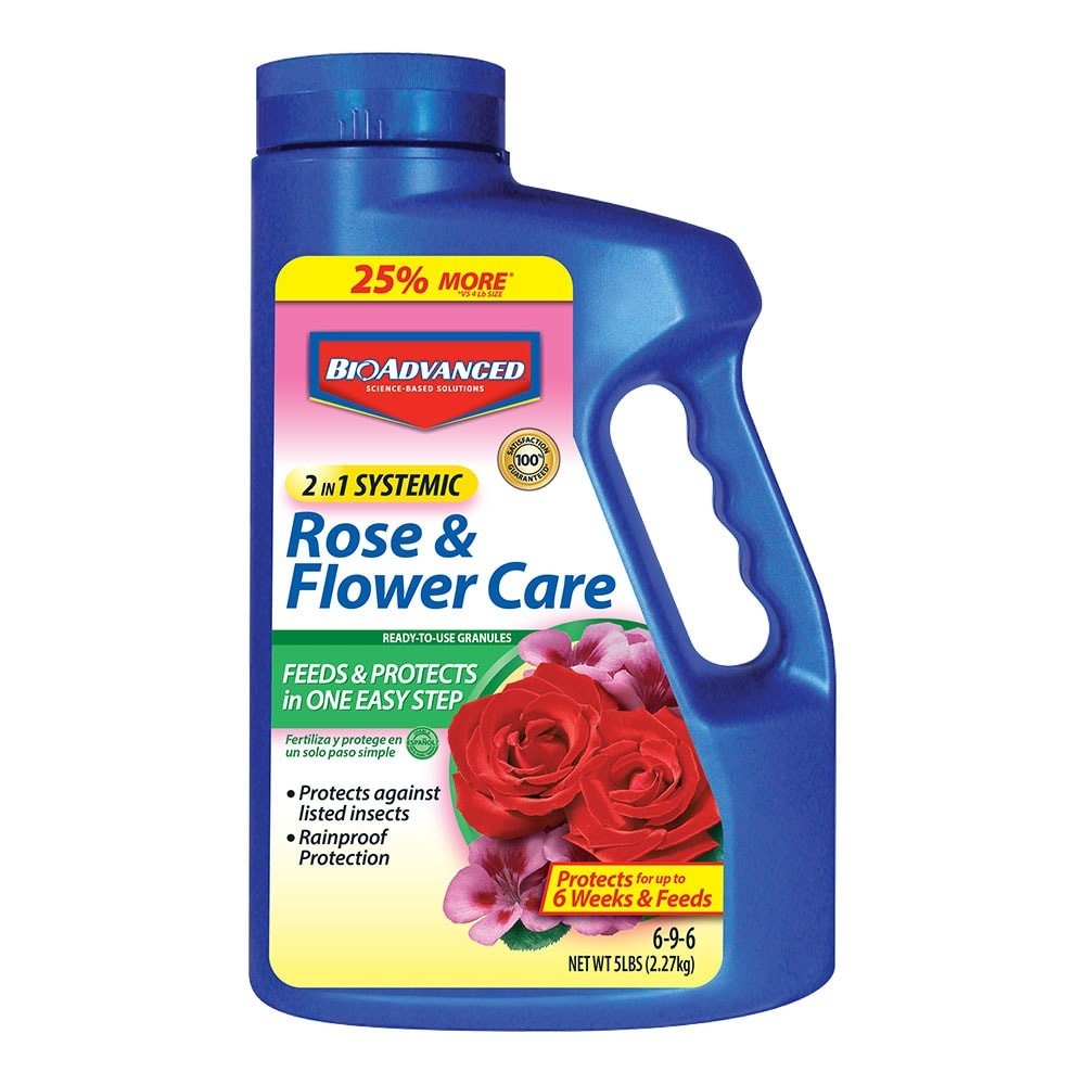 BioAdvanced 2-In-1 Systemic Rose and Flower Care, Granules For Insects,5lb-2Pack