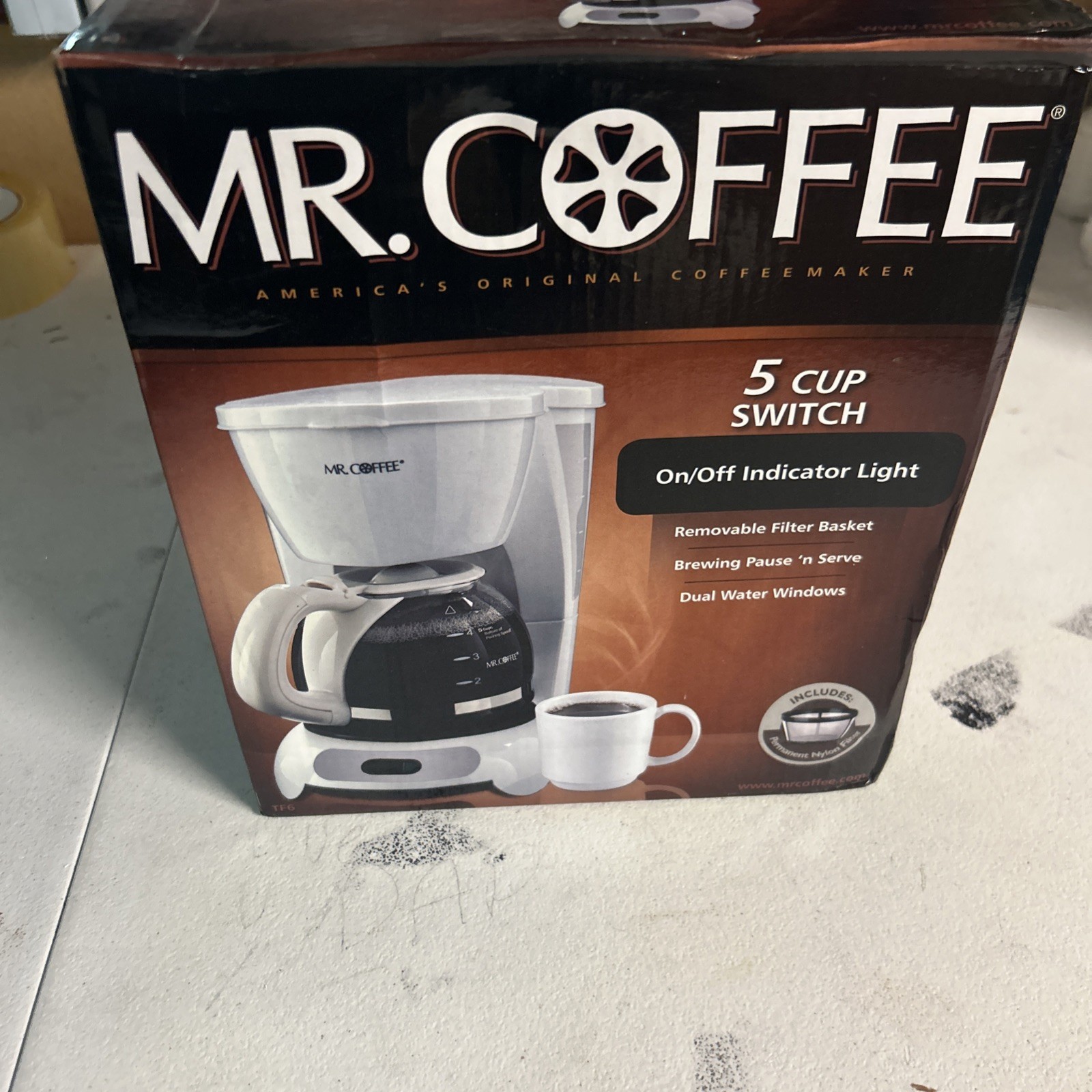 Mr. Coffee 5-Cup Switch TF-6 Coffee Maker On/Off Indicator Light 2010 NEW