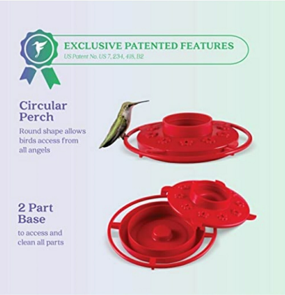 FIRST NATURE HUMMINGBIRD FEEDER 32 OZ WIDE MOUTH #3055 EASY CLEAN MADE IN USA!