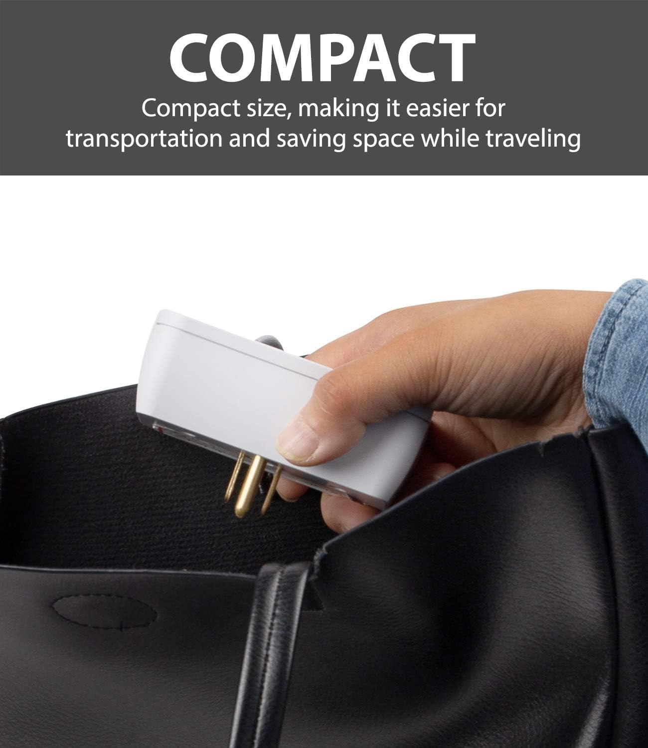 Compact 3-Outlet Heavy Duty Surge Protector for Fridge & Appliances – 1200J