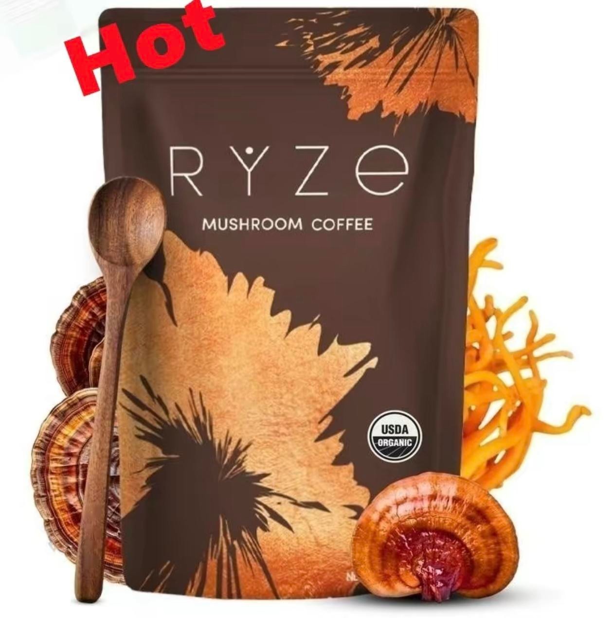 RYZE SUPERFOODS Organic Mushroom Coffee 6 Adaptogens 30 Servings Energy Immunity