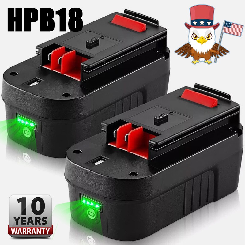 1-2Pack 18V 8.0Ah For Black and Decker 18 Volt Li-ion Battery HPB18 HPB18-OPE