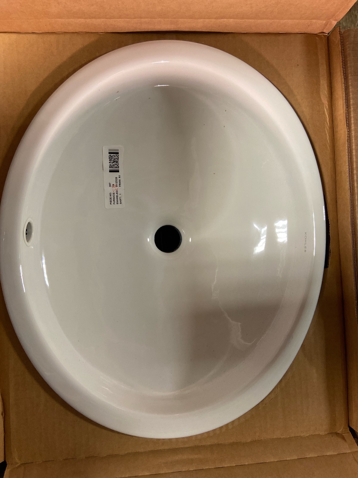 Kohler K-2874-0 White Cast Iron Undermount Bathroom Sink with Overflow