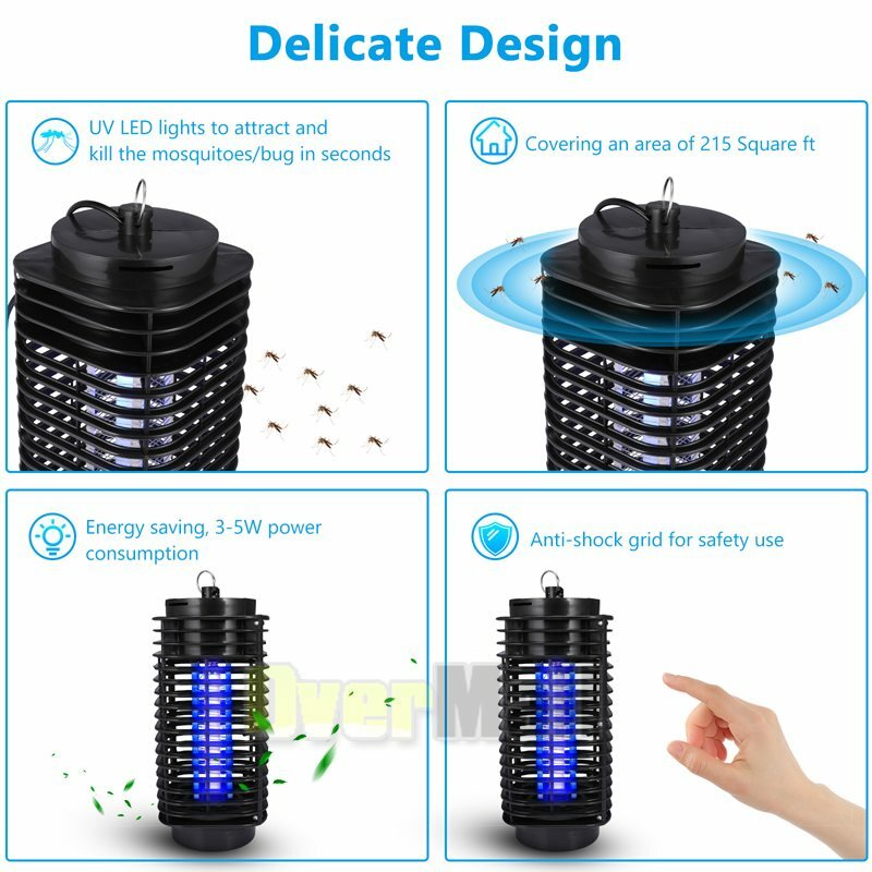 Electric Mosquito Insect Killer Zapper LED Light Fly Bug Trap Pest Control Lamp