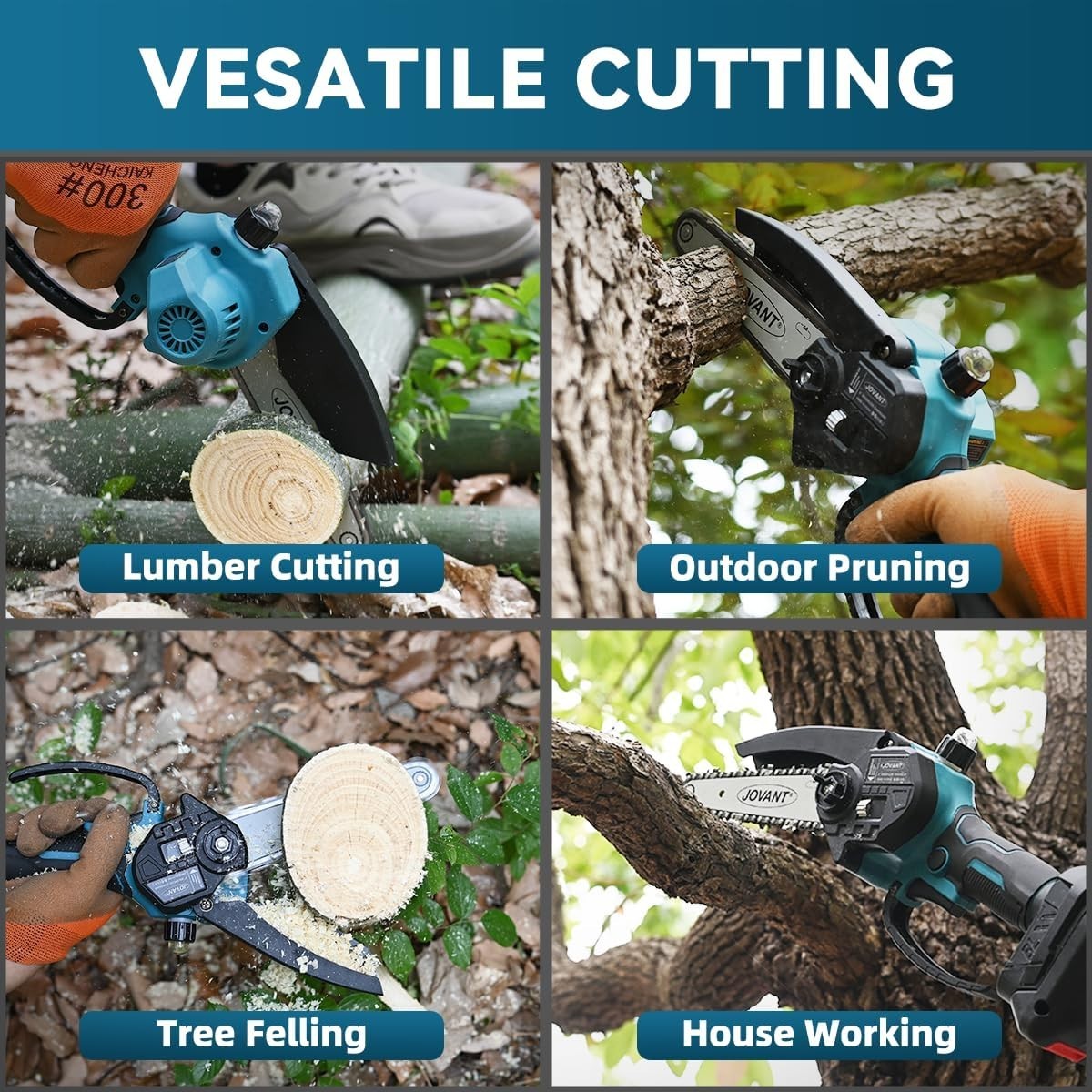 6 Inch 2-in-1 Mini Chainsaw Electric Cordless Pole Saws for Tree Trimming