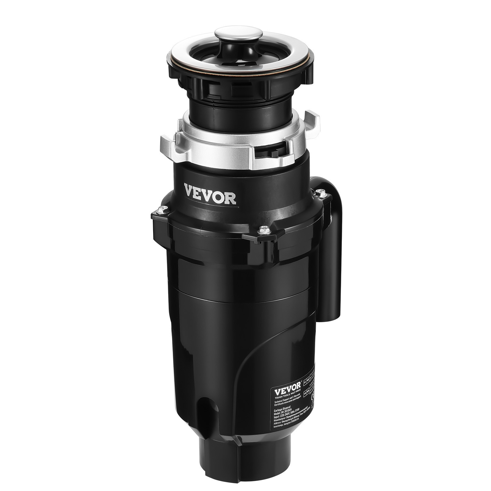 VEVOR Garbage Disposal 1/2 HP Continuous Food Waste Disposer 3450RPM EZ Connect