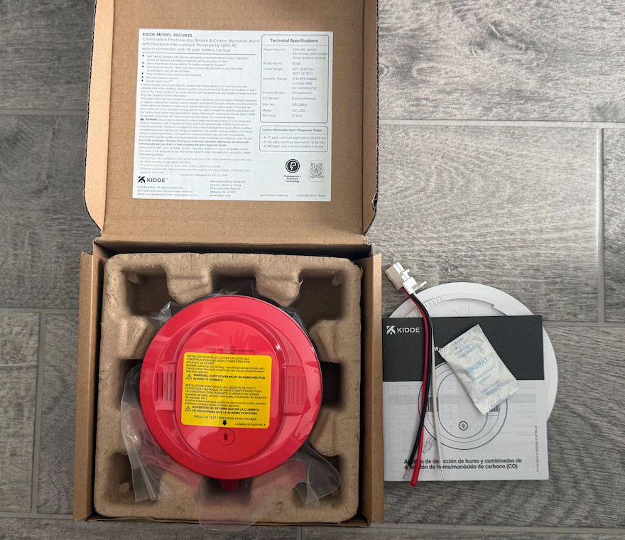 Kidde Smoke & CO Alarm Hardwired 10-Year Battery Interconnected 85dB (30CUA10)