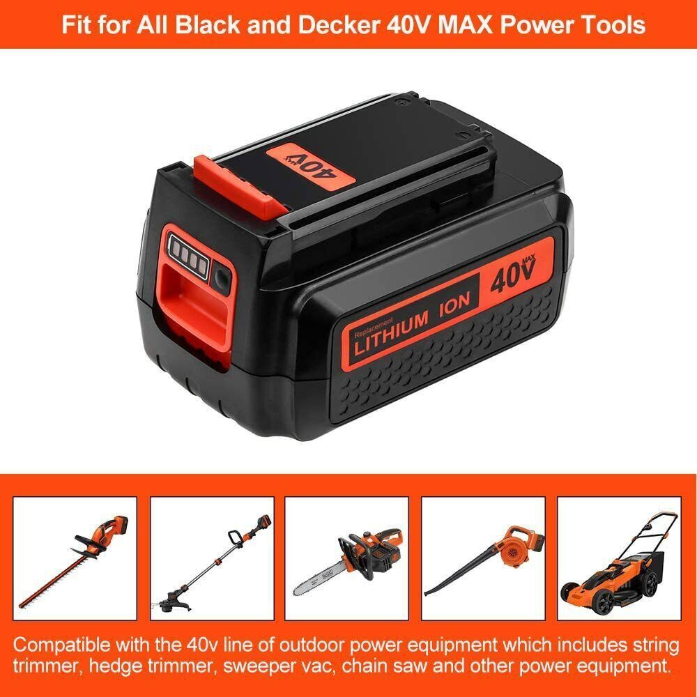 40V MAX Lithium Ion Battery 4.0Ah for Black & Decker 40Volt LBXR36 LBX2040 LBX36