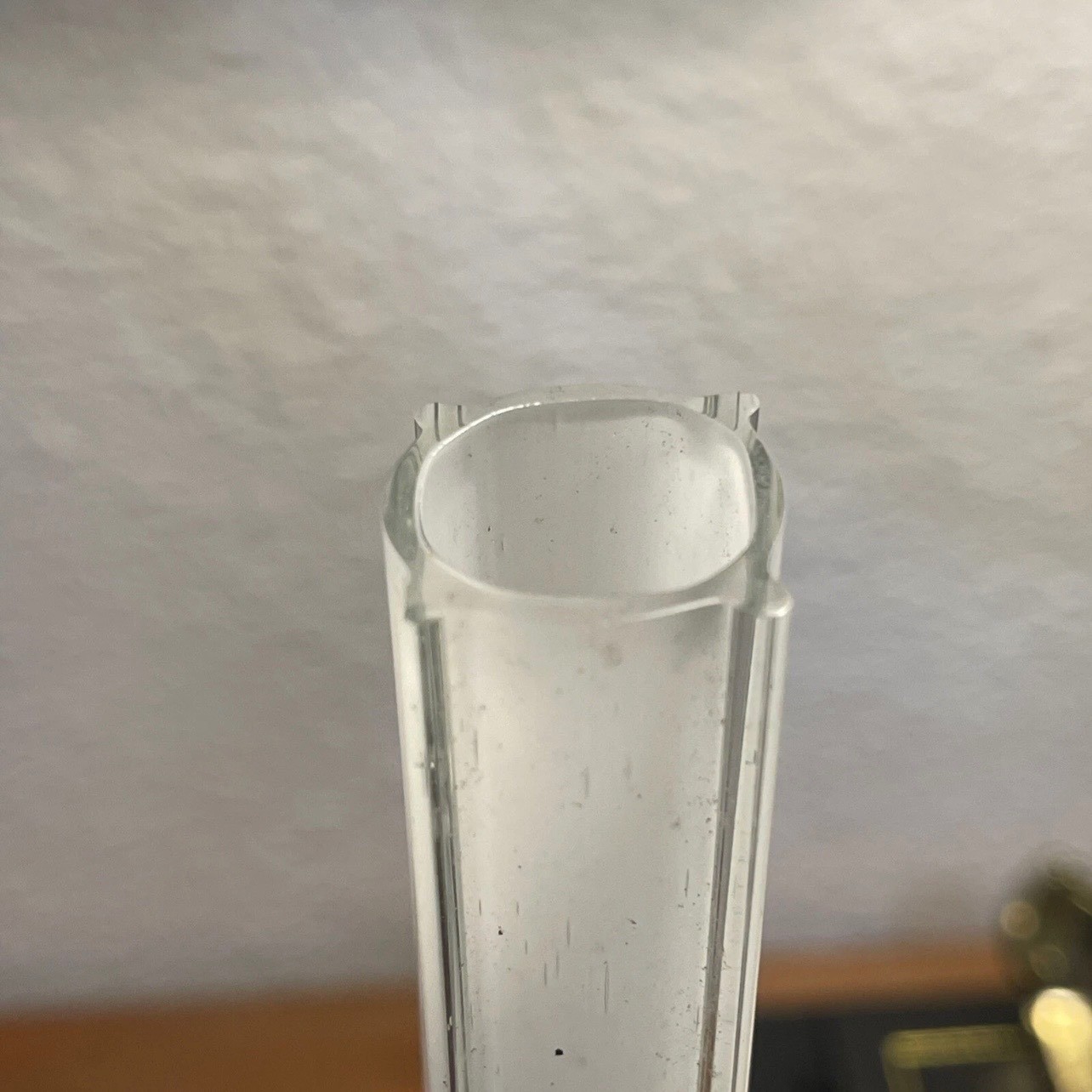Bud Vase 12 Inch Tall Slender Cased Glass White Clear Star Base Mid Century