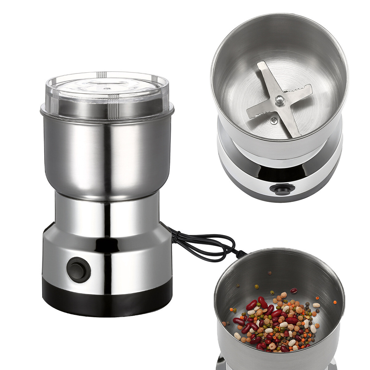 Electric Coffee Bean Grinder Nut Herb Grind Spice Crusher Mill Blender NEW