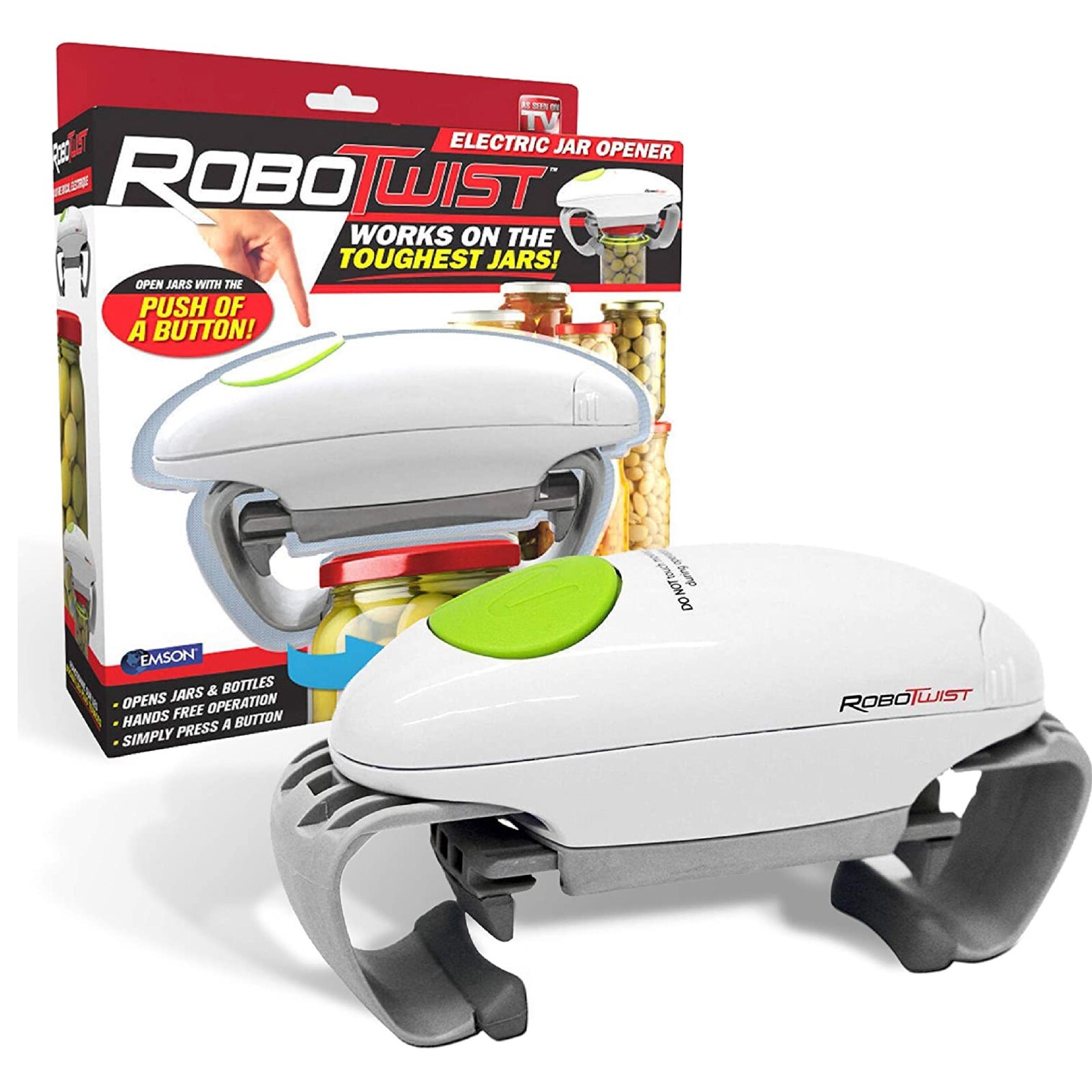 Robo Twist Electric Jar Opener with One Touch Electric Handsfree Easy Jar Opener