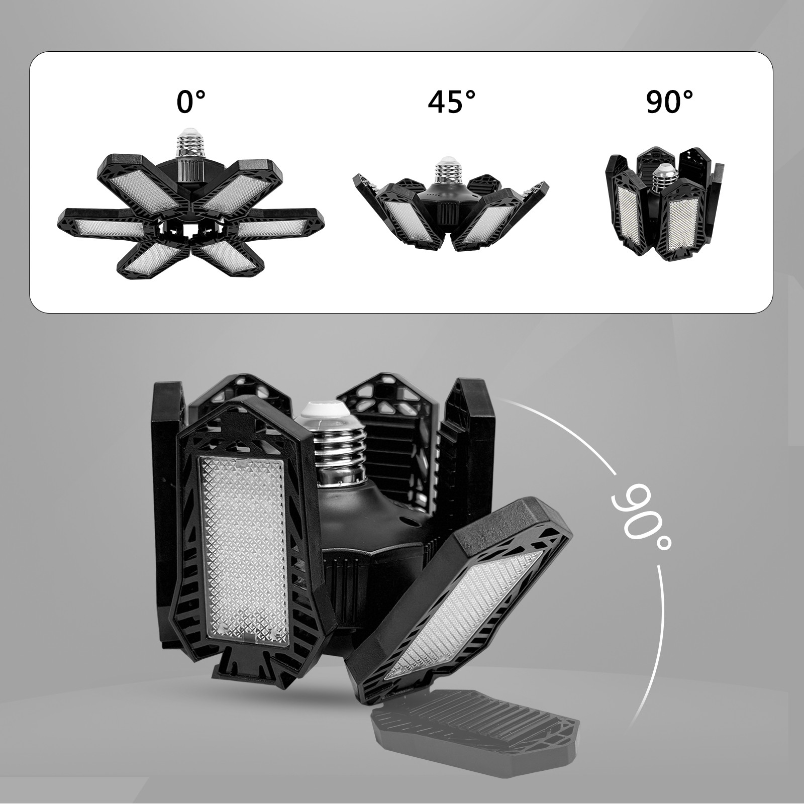1 Pack LED Garage Light Bright Work Shop Ceiling Light Deformable Bulb Lamp