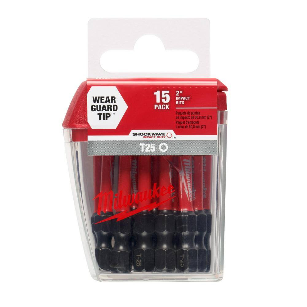 SHOCKWAVE Impact Duty 2 In. T25 Torx Alloy Steel Screw Driver Bit (15-Pack)
