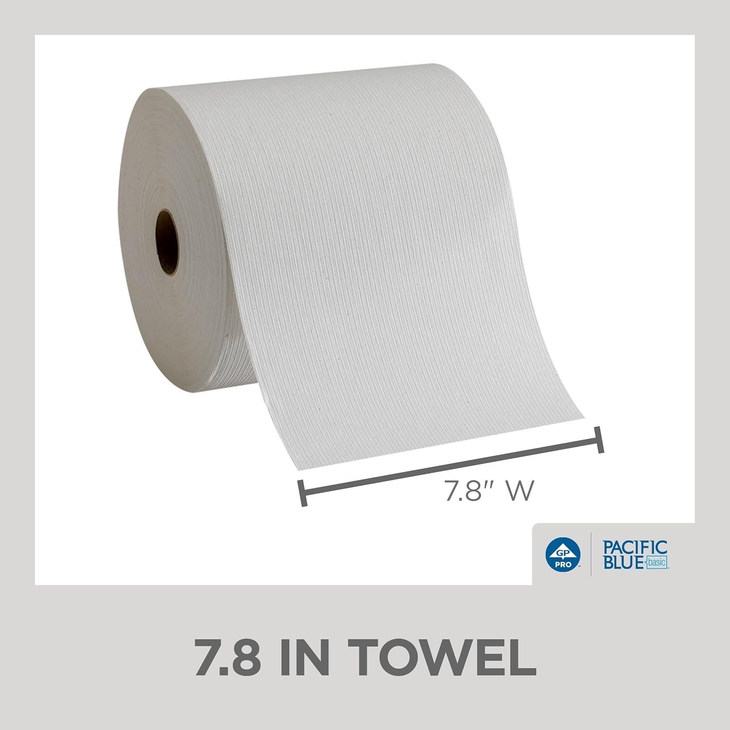 Pacific Blue Basic Recycled Paper Towel Rolls by GP PRO , White, 26601, 800 F…