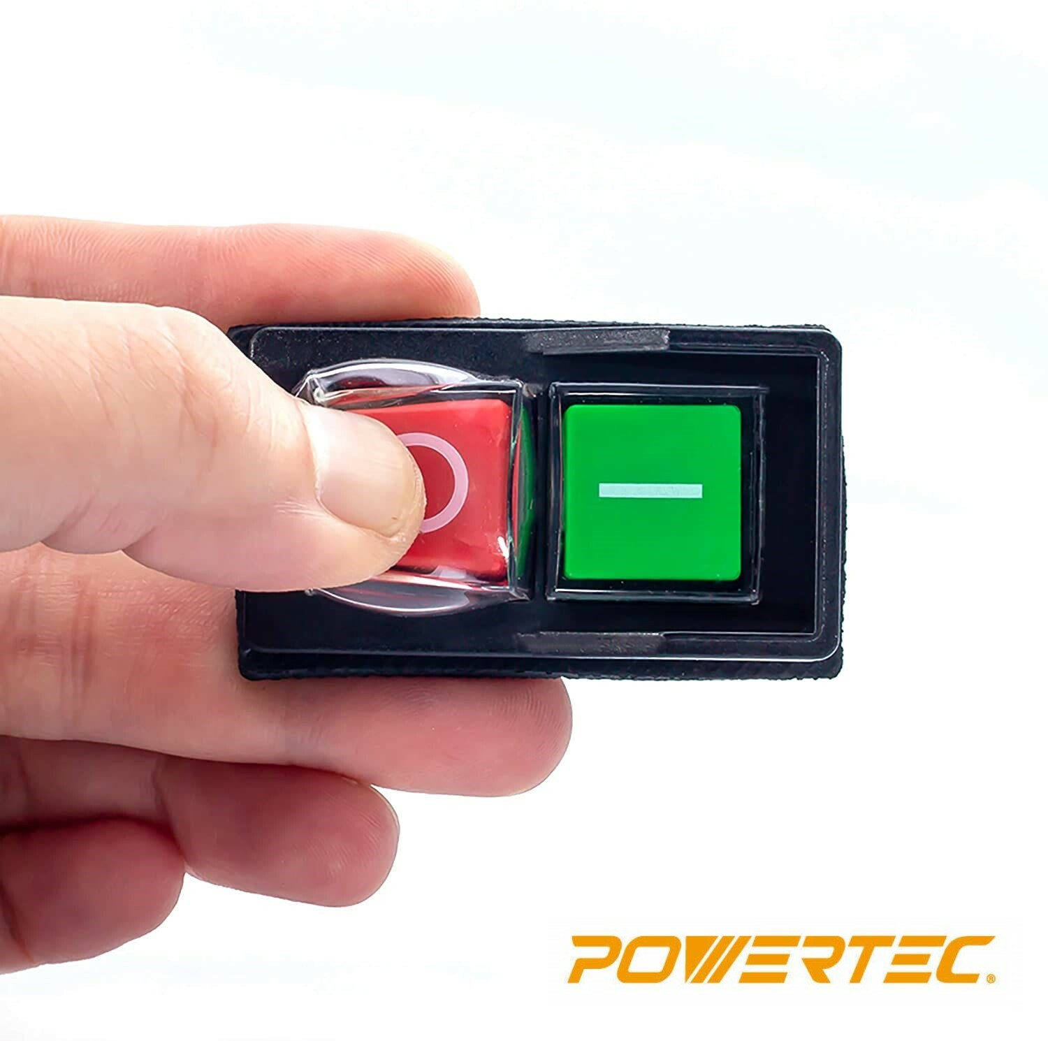 POWERTEC 71355 Magnetic On-Off Switch 110V Color coded Push Button Switch