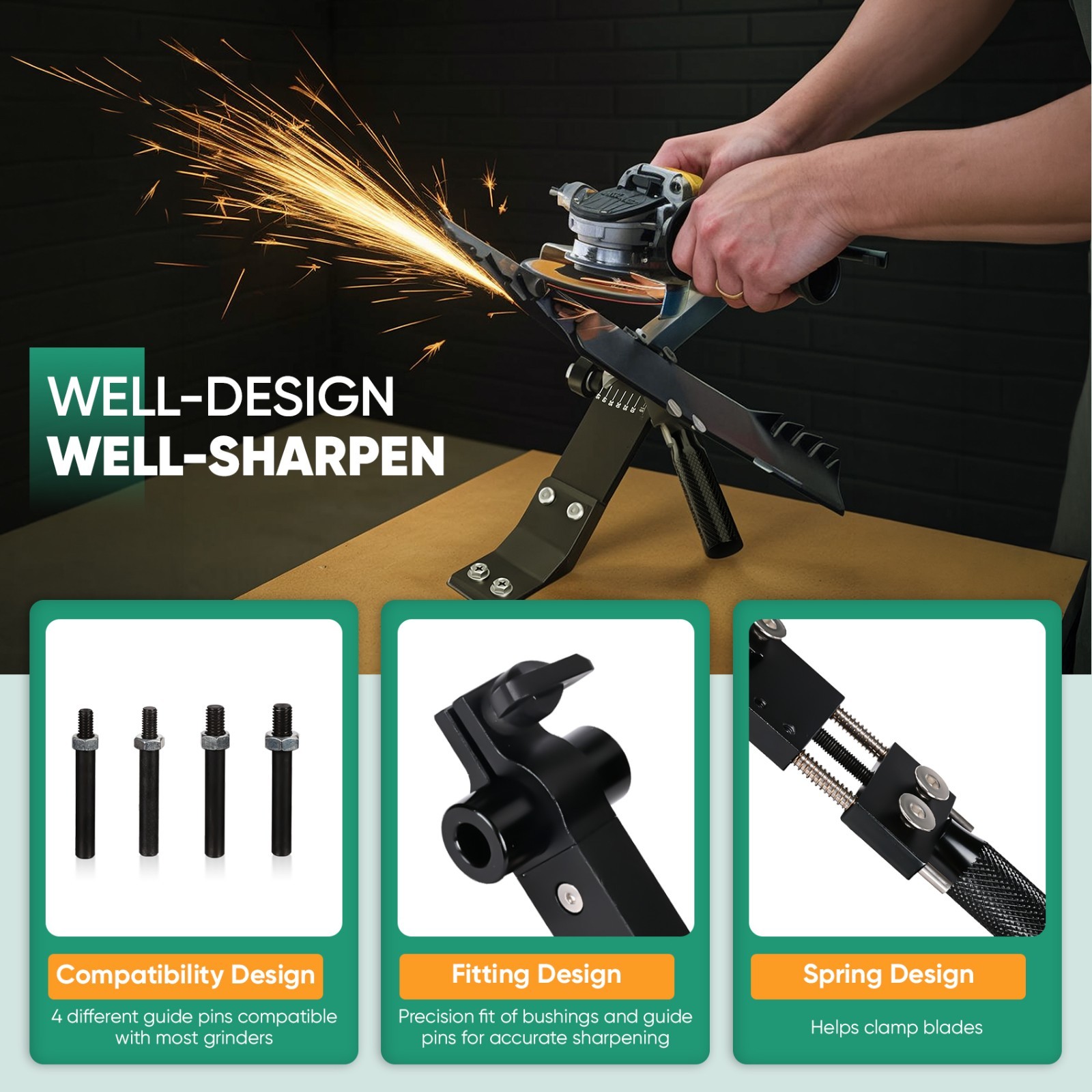 NEW Lawn Mower Blade Sharpener 15°-45° Adjustable Lawnmower Blade Sharpener US