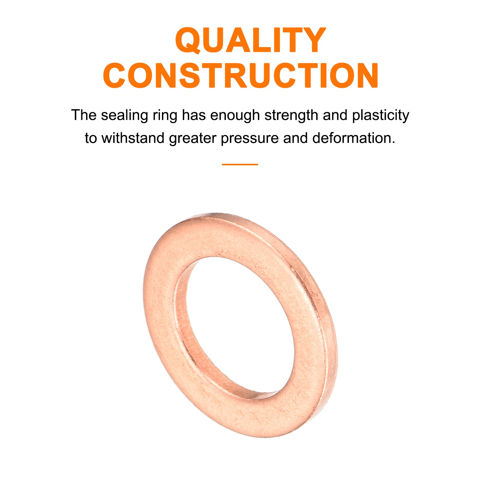 22 Pcs Flat Copper Washers 10x16x1.5mm Copper Flat Sealing Ring Washers