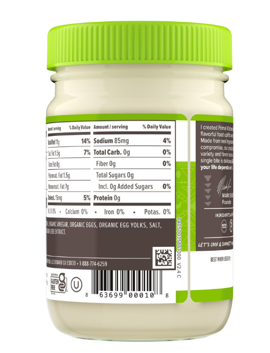 Primal Kitchen Original Mayo Made with Avocado Oil 12 oz USA FAST FREE SHIP